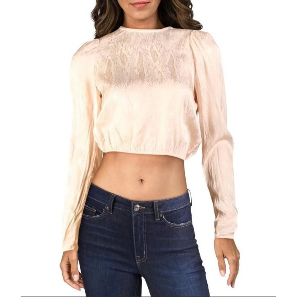 AFRM women shirt top blouse AET039502 icy pink snake reeve tie XS $79